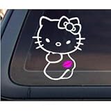 Hello Kitty Kiss My Ass with HOT PINK Lips Car Decal / Sticker