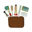Travel Luxuries for Men Gift Basket in Toiletry Bag, Brown