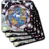 Cindy Thorrington Haggerty Earth Animals Spirits - Song of the Cherokee Little People - Coasters
