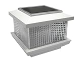 Pine Top 511-0007 4-Light LED Solar-Powered Plastic Fence-Post Cap Light, White