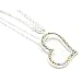 Aurora Borealis Crystal Large Floating Heart Silver-Tone Pendant Necklace 16