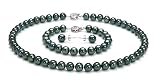 Black 7.5-8mm AA Japanese Akoya Pearl Set