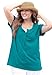 Women's Plus Size Perfect T-Shirt With Scoop Henley Neck