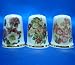 Birchcroft Porcelain China Collectable - Set of Three Thimbles - Botanical Flowers