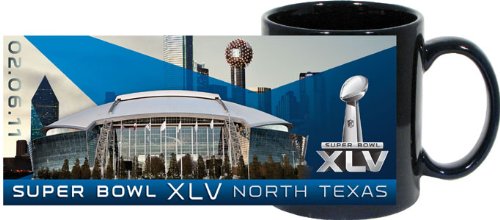 NFL Super Bowl XLV North Texas 2011 Black Coffee Mug
