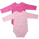 2-Pack Thermal Long Sleeve Bodysuits, Pink, 9-12 months [Apparel]
