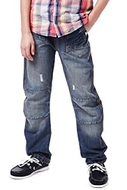 Limited Bow Leg Ribbed Waist Pull On Denim Jeans