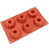 Freshware 6-Cavity Mini Fancy Bundt Cake Silicone Mold and Baking Pan