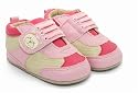 Baby Girl Shoes in Pink Teddy Pattern with Strap (Size 3: 12-18 months)