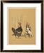 White Bulldog Looks up Enquiringly at a Rather Stern- Looking Turkey Cock Animals Framed Art Poster Print by Cecil Aldin, 27x33