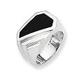 Onyx and Sterling Silver Men's Ring (Sizes 9-11)
