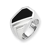 Onyx and Sterling Silver Men's Ring (Sizes 9-11)