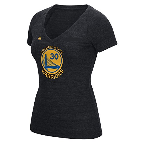 Stephen Curry Golden State Warriors Womens Black Heathered Jersey Name and Number V-neck T-shirt