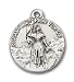 Sterling Silver St. Joan of Arc Pendant with Stainless Silver Heavy Curb Chain 24 inch