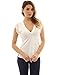 PattyBoutik Women's V Neck Flutter Sleeve Tank Blouse