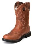 Men's Justin 11" Pull On Comfortable Leather Classic Flexible Cowboy Boots