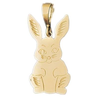 Cheap Girls Jewelry Dazzlers Solid 14k Gold Rabbit Charm Pendant Available in three colors from jewelsberry (weights: 3.4 grams only) For Sale