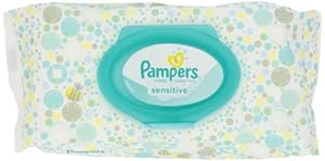 Pampers Sensitive Wipes Travel Pack 56 Count,  (Pack of 8)