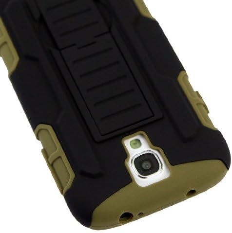 Cell Xcessories CellJoy Samsung Galaxy S4 SIV Case Protective [Future Armor] Ultra Fit Dual Protection Cover with Belt Clip Holster for Galaxy S4 SIV [Retail Packaged] (Army Green) + CellJoy MicroUSB USB Rapid Car Charger Adaptor