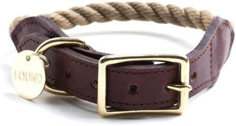 Found My Animal Natural Rope Brass Collar- Medium (10-13.5'' neck)