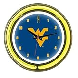 NIB West Virginia Mountaineers WVU 12in Blue Wall Clock