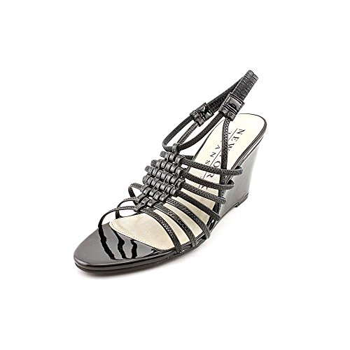 New York Transit Joyful Hug Womens Size 9 Black Wedge Sandals Shoes