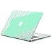 Kuzy Compatible with MacBook Air 13 inch Case A1466 A1369 Soft Touch Cover for Older Version 2017, 2016, 2015 Hard Shell, Lace Mint
