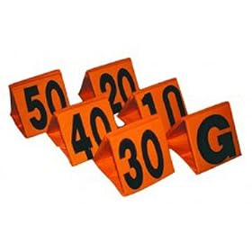 Buy Champro Football Weighted Yard Markers ORANGE BLACK NUMBERS 15 X 15 PVC COVERED FOAM (SET)