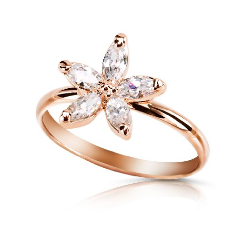 Bling Austrian Clear Crystal Flower Ring R269