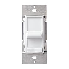 Leviton 6623-PW SureSlide 600W Preset Incandescent Dimmer, 3-Way, White