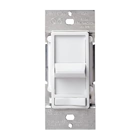Leviton 6615-P0W 300W Sureslide Preset Electro-Mechanical Electronic Low-Voltage Slide Dimmer, White