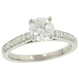 14 StoneRound Pave Set Diamond Eng Ring .26ct (cz ctr)