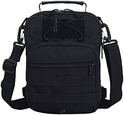 SoldierWill Unisex Military Sports Shoulder Crossbody Bag Backpack (Black)