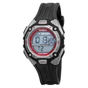 Armitron Women's 456999RED Sport Chronograph Silver-Tone and Black with Red Accents Watch