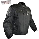 Xelement Men's Armored Black Cordura with Leather Trim Jackets