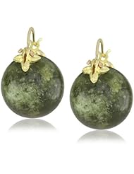 Gabrielle Sanchez 18k Yellow Gold and Round Green Garnet (14 mm) Flyer Earrings
