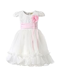 Girls Cotton/Polyester Lace Flower-Girl Dress 