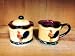 Rooster/Hen Ceramic Pottery Kitchen Sugar & Creamer Saucer