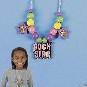 Beaded Rock Star Necklace Craft Kits (1 doz) by Oriental Trading Company