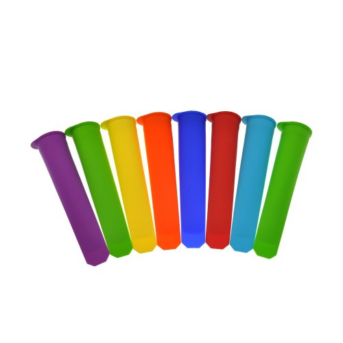 Multicolored Silicone Ice Pop Maker Molds, BPA Free Popsicle Molds - The Best Way to Make Healthy, Drip-Free Popsicles, Freeze Pops and Smoothie Pops - No Mess, Flexible, Durable, Easy to Clean (8 Color Assortment)