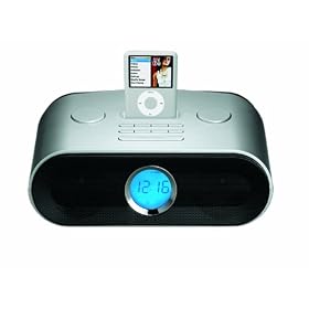 Sylvania iPod Dock Clock Radio with Sleep and Snooze Function in Silver Color (Silver)