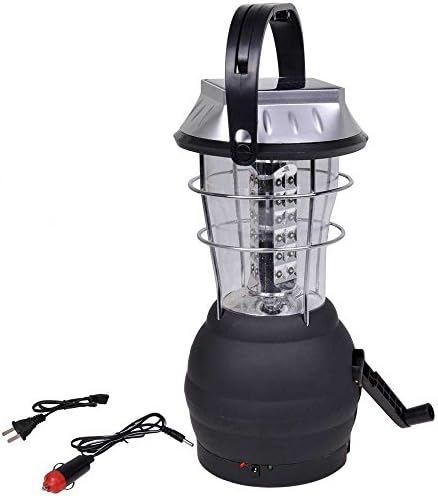 Solar Lantern w/ Hand Crank &amp; USB Port - 36 Ultra Bright LED Lights, Rechargeable Hanging Emergency Light - Best Sun Powered Outdoor Camping, Hiking &amp; RV Lamp for Storms, Hurricanes &amp; Power Outages