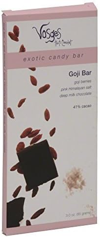Vosges Haut-Chocolat Goji Bar, 3 Ounce -- 12 cartons. by Vosges Haut Chocolate