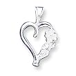 Sterling Silver Fancy Heart Charm with 20 inch Sterling Silver Chain