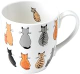 Produkt-Bild: ULSTER WEAVERS Kaffeebecher Tasse Fine Bone China Porzellan- Serie ' cats in waiting ' - Rosen Motiv