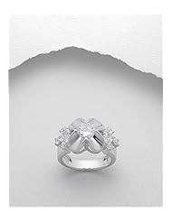 White Flower CZ Ring In 92.5 Sterling Silver