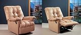 Tan Microfiber Fabric Rocker Recliner Arm Chair