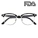 Happy Store CN56 Vintage Inspired Classic Horn Rimmed Half Frame Nerd UV400 Clear Lens Glasses,Matte Black
