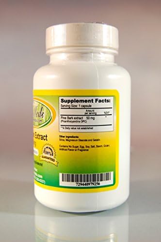 Pine Bark Extract 50mg, Blood Circulation, Inflammation, Made in USA - Various Sizes (3 bottles - 180 [3x60] capsules)