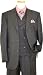 Extrema Charcoal Grey With Muave / Taupe Windowpanes Super 140's Wool Vested Suit 2008/5963 TEX82850/2